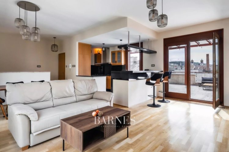 Duplex penthouse with a large terrace for sale on Kazinczy Street