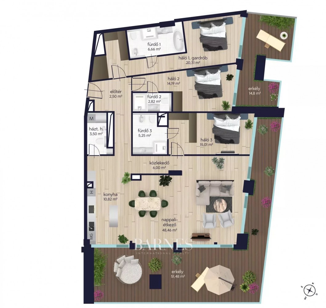 Infinity Residence: eladó 3 hálós luxus, dunai panorámás apartman pazar terasszal a város felett - picture 15